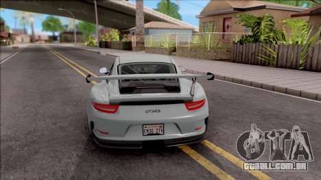 Porsche 911 GT3 RS 2016 SA Plate para GTA San Andreas